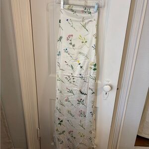 Floral Satin Strapless Dress